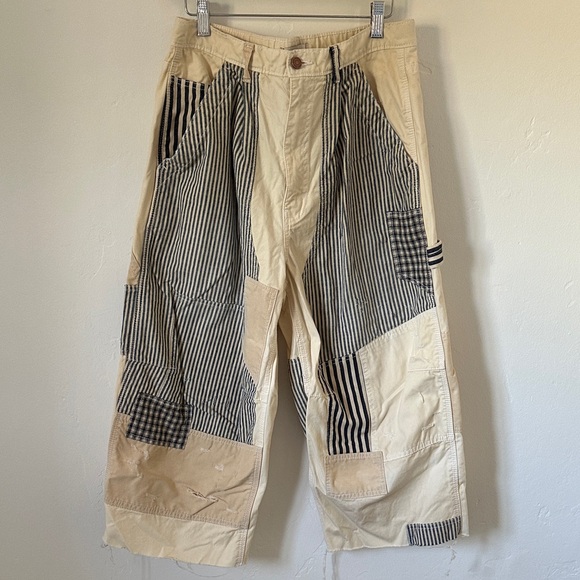 BDG Pants - Striped Patchwork carpenter pants